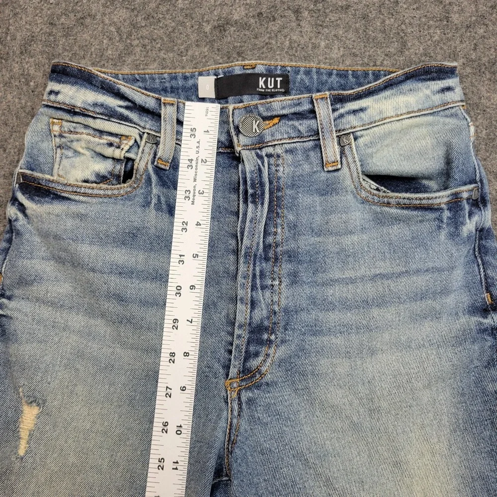 Kut From The Kloth Jeans Womens 0 Blue Denim High Rise Ankle VTG Straight Preppy - Picture 9 of 13